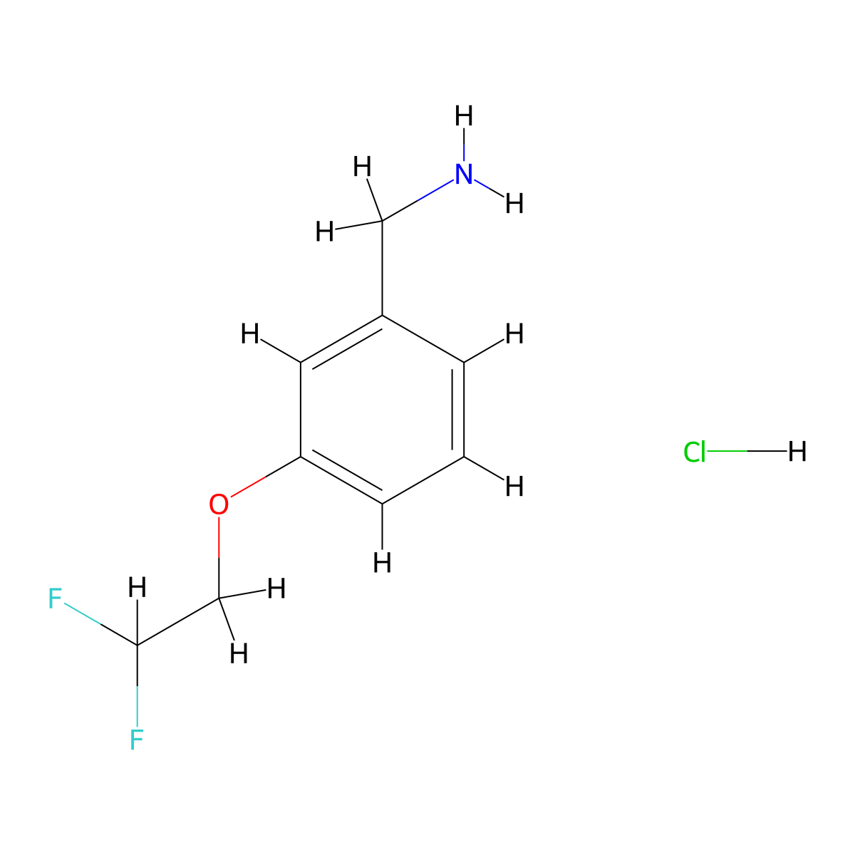 [3-(2,2-Difluoroethoxy)phenyl]methanamine hydrochloride molecular structure, CAS 1240526-16-2