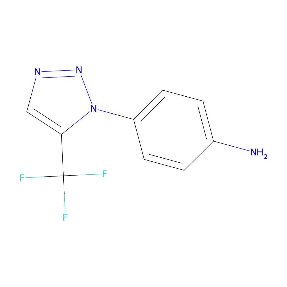 4-[5-(trifluoromethyl)-1H-1,2,3-triazol-1-yl]aniline molecular structure, CAS 1240526-22-0