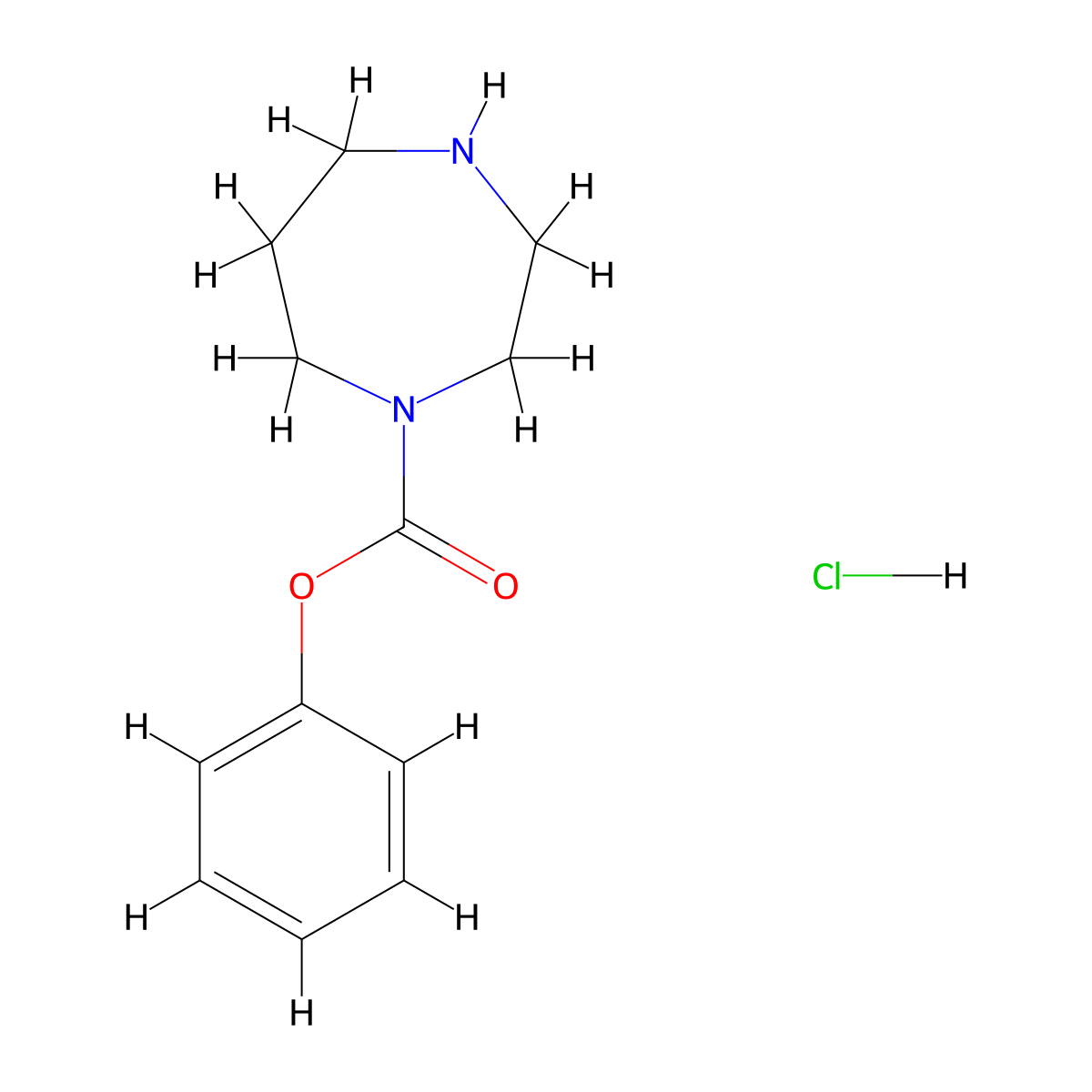 Phenyl 1,4-diazepane-1-carboxylate hydrochloride molecular structure, CAS 1240526-24-2