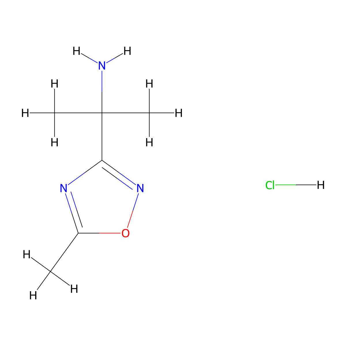2-(5-Methyl-1,2,4-oxadiazol-3-yl)propan-2-amine hydrochloride molecular structure, CAS 1240526-27-5