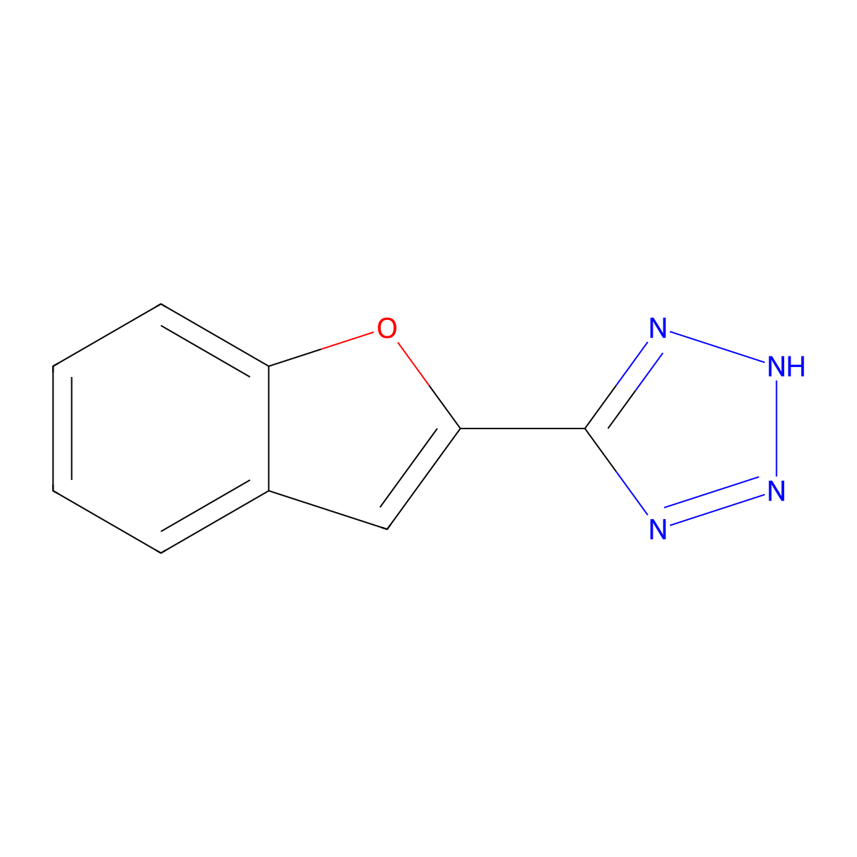 5-(1-benzofuran-2-yl)-2H-1,2,3,4-tetrazole molecular structure, CAS 1240526-31-1