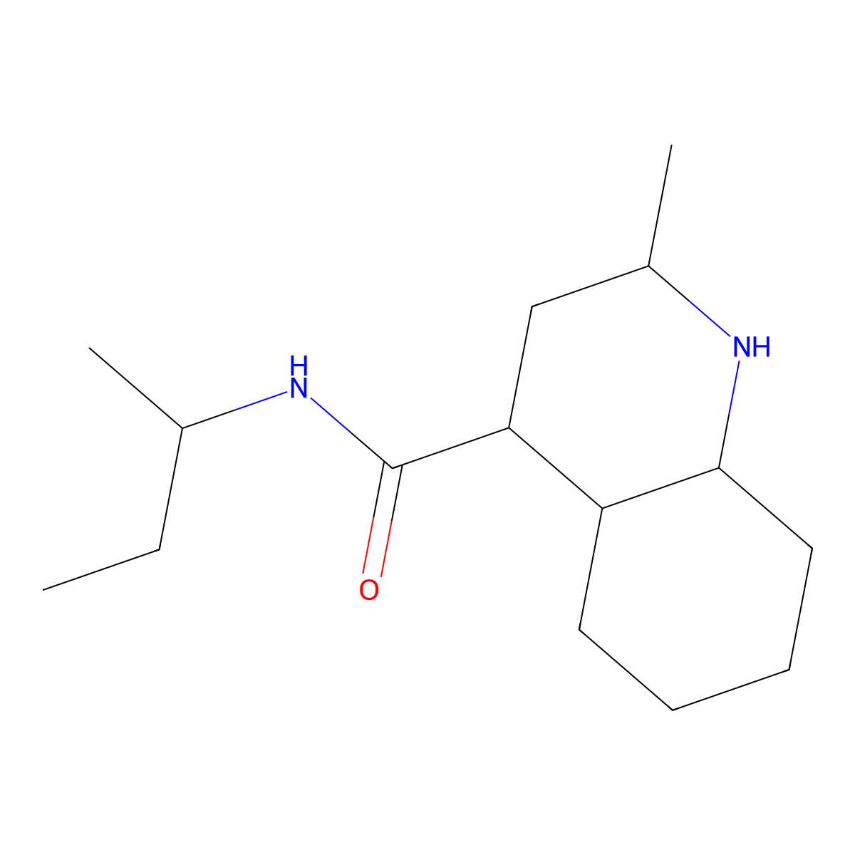 Decahydro-2-methyl-N-(1-methylpropyl)-4-quinolinecarboxamide molecular structure, CAS 1240526-32-2