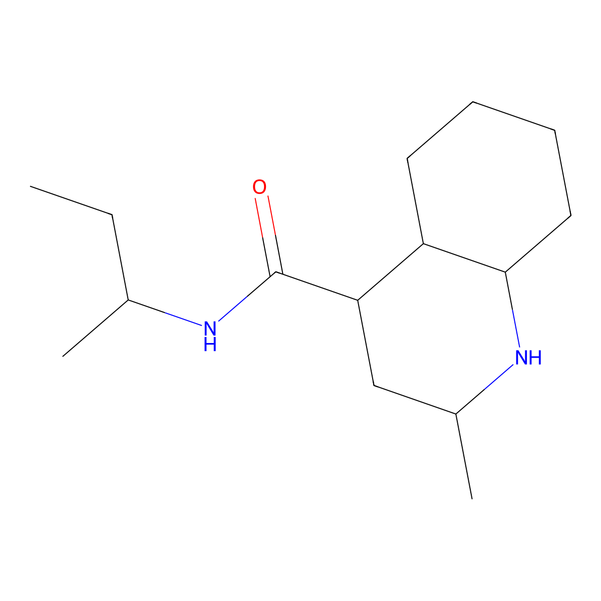 Decahydro-2-methyl-N-(1-methylpropyl)-4-quinolinecarboxamide molecular structure, CAS 1240526-32-2