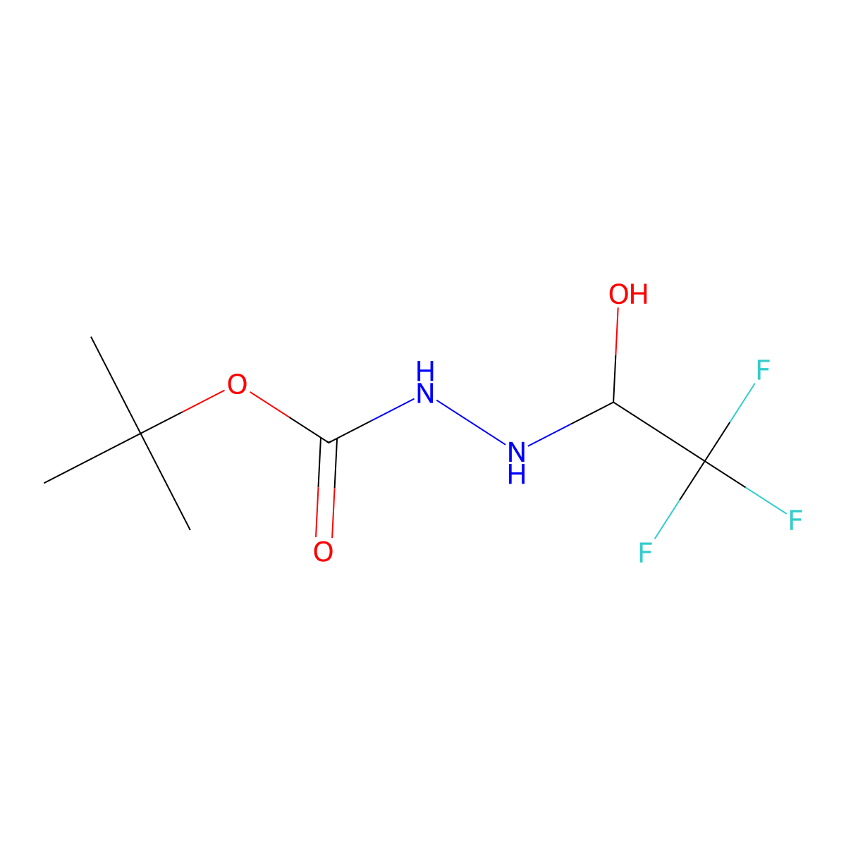 1-({[(Tert-butoxy)carbonyl]amino}amino)-2,2,2-trifluoroethan-1-ol molecular structure, CAS 1240526-36-6