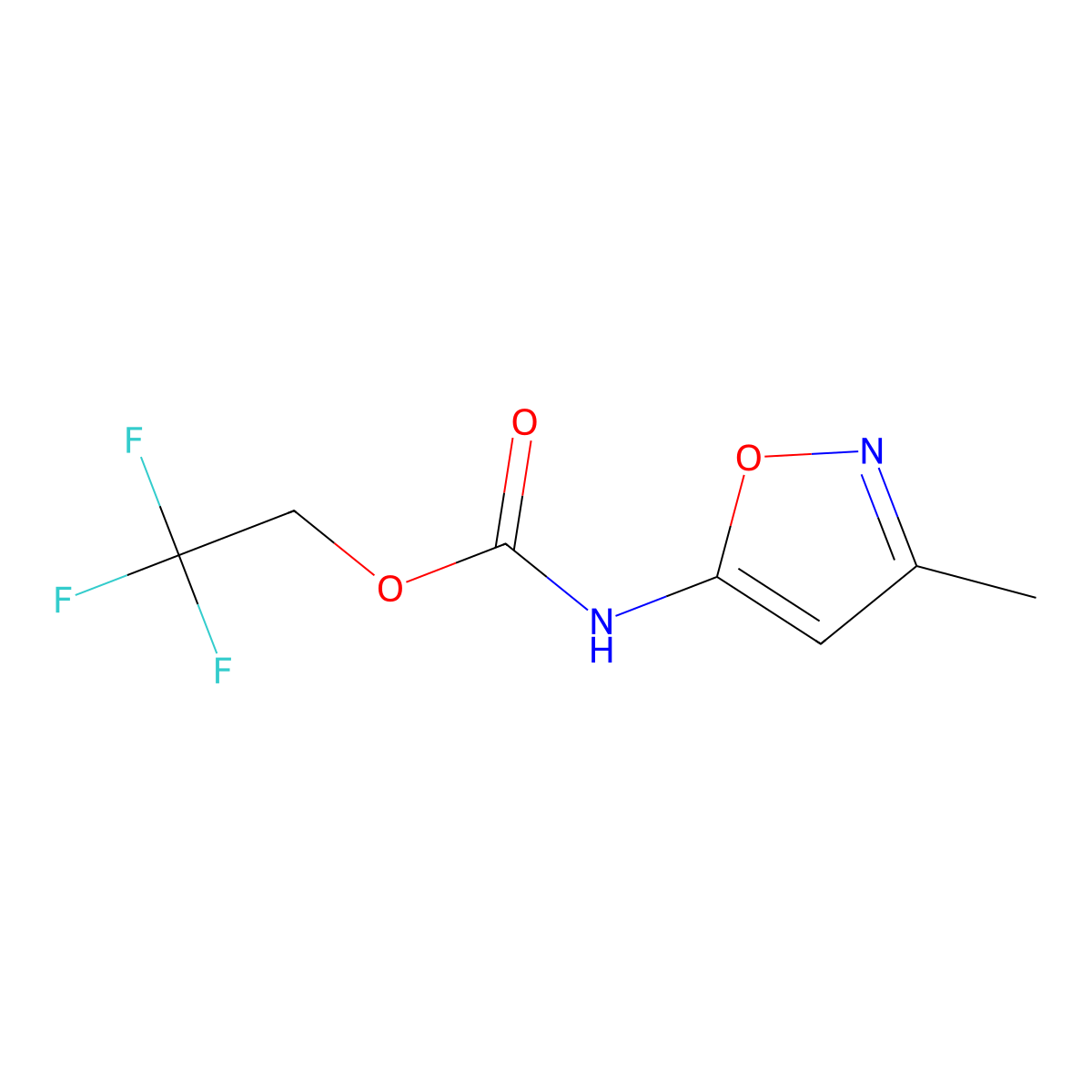 2,2,2-trifluoroethyl N-(3-methyl-1,2-oxazol-5-yl)carbamate molecular structure, CAS 1240526-37-7