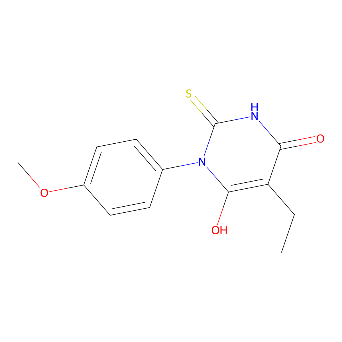 5-Ethyl-6-hydroxy-3-(4-methoxyphenyl)-2-sulfanyl-3,4-dihydropyrimidin-4-one molecular structure, CAS 1240526-41-3