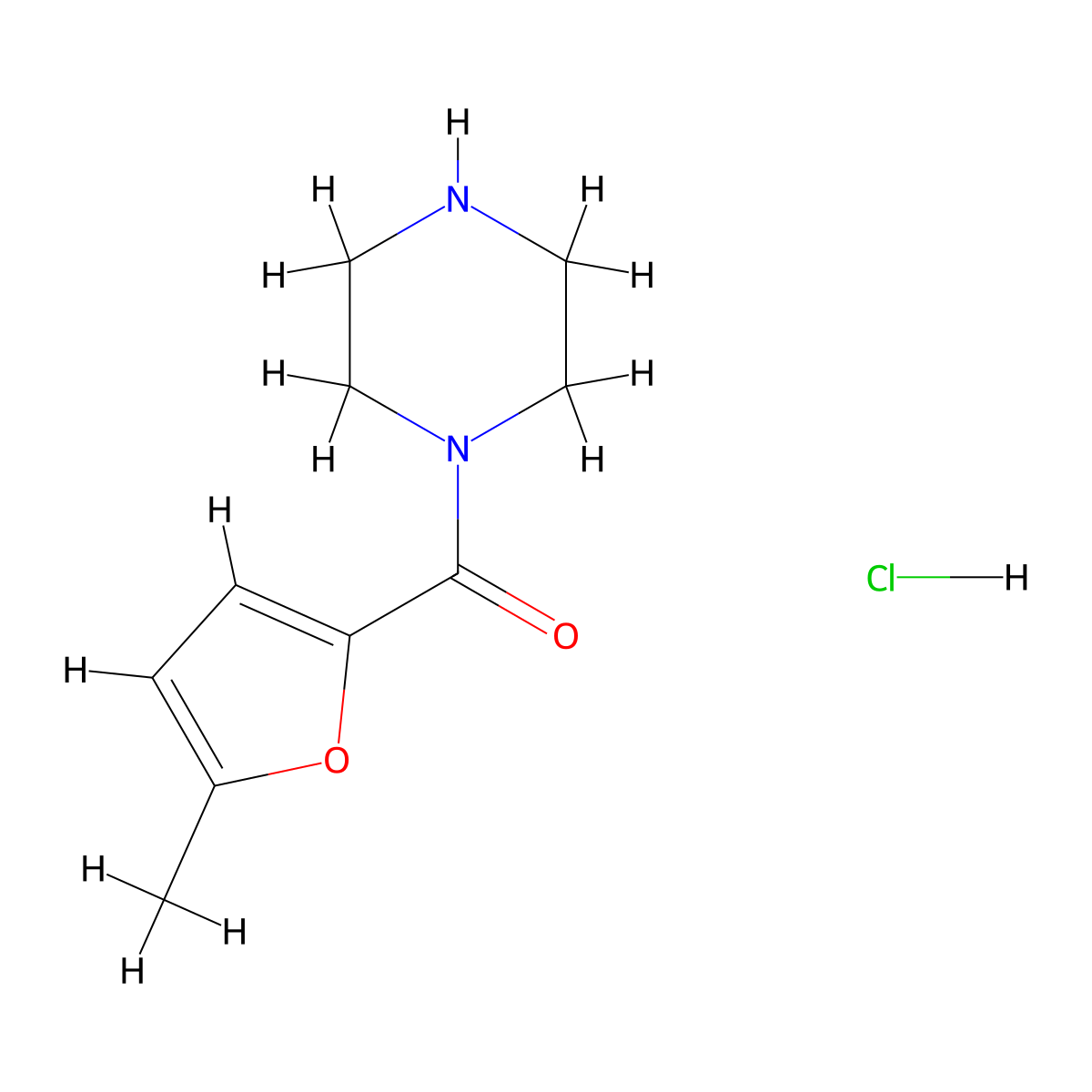 1-(5-Methylfuran-2-carbonyl)piperazine hydrochloride molecular structure, CAS 1240526-42-4