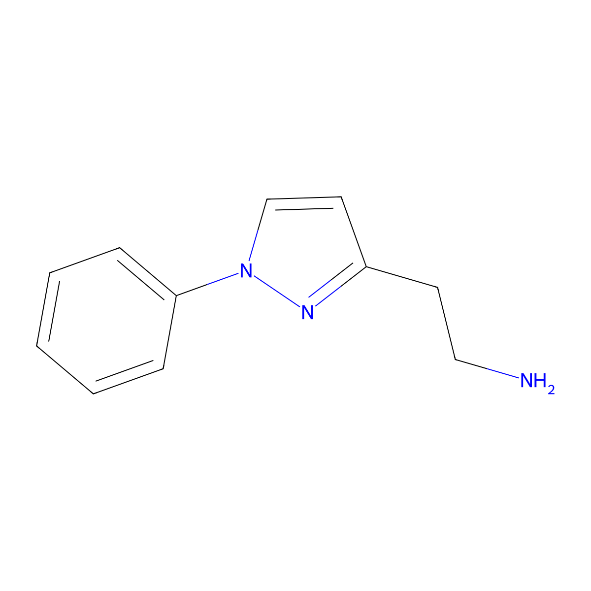 1-Phenyl-1H-pyrazole-3-ethanamine molecular structure, CAS 1240526-44-6