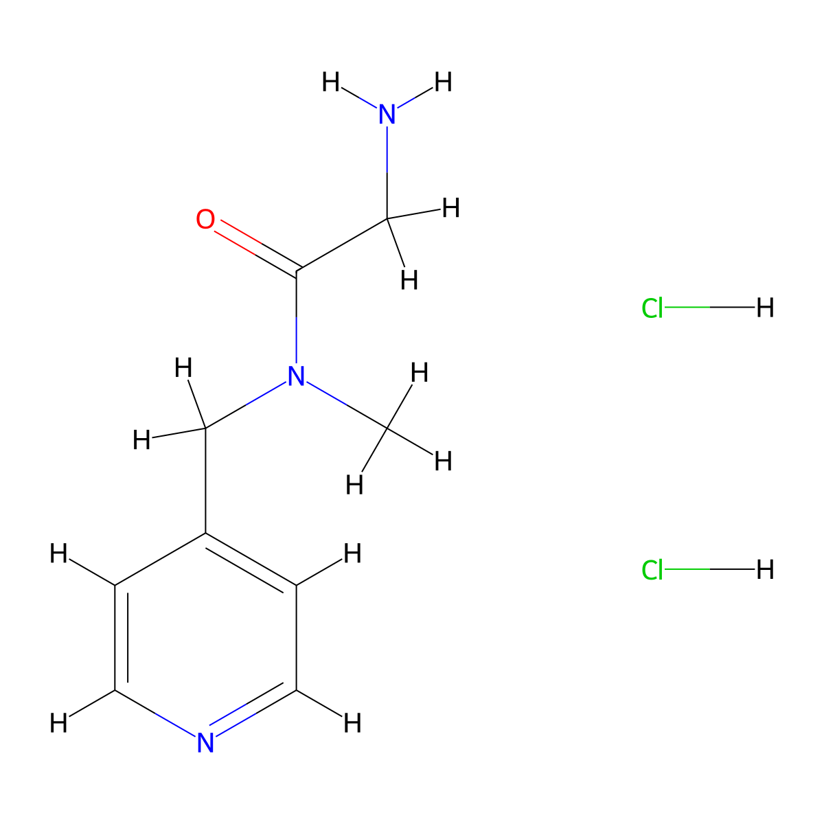 2-amino-N-methyl-N-(pyridin-4-ylmethyl)acetamide dihydrochloride molecular structure, CAS 1240526-50-4