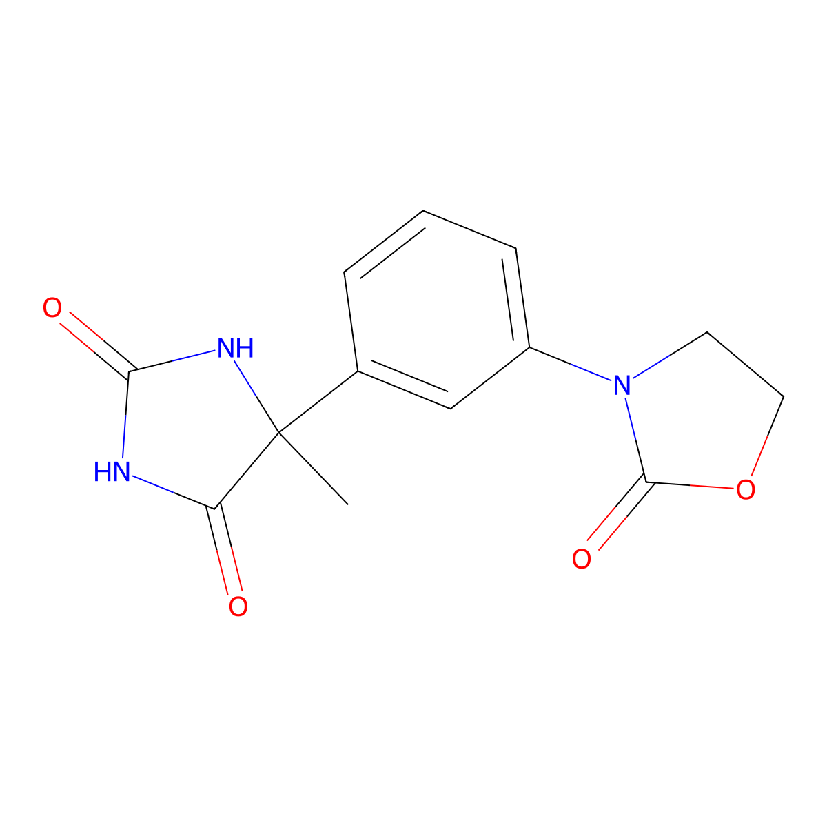 5-Methyl-5-[3-(2-oxo-1,3-oxazolidin-3-yl)phenyl]imidazolidine-2,4-dione molecular structure, CAS 1240526-54-8