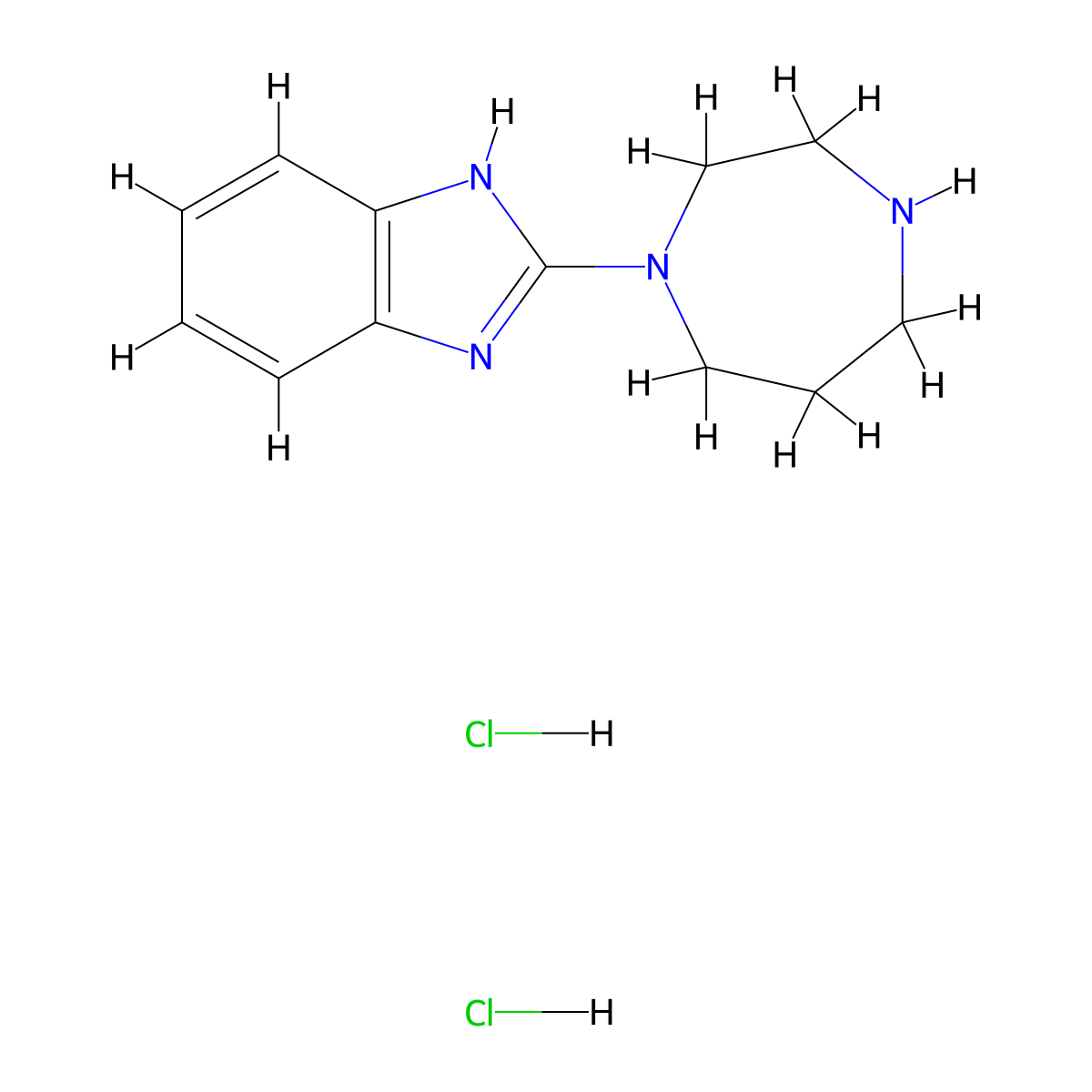 2-(1,4-diazepan-1-yl)-1H-1,3-benzodiazole dihydrochloride molecular structure, CAS 1240526-56-0