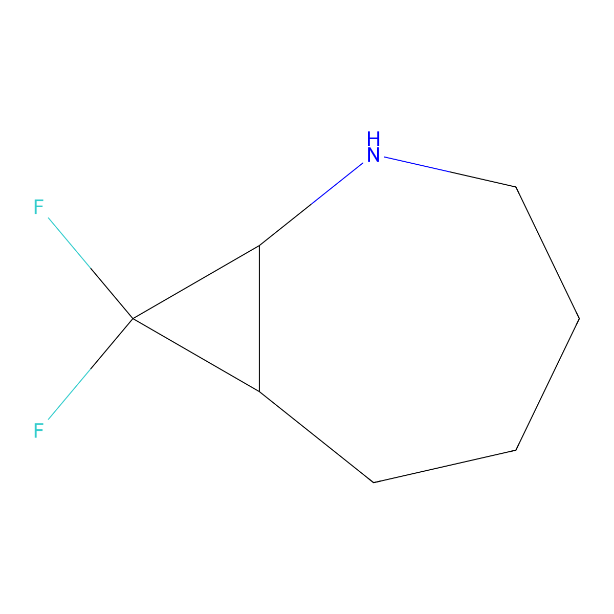 8,8-Difluoro-2-azabicyclo[5.1.0]octane molecular structure, CAS 1240526-61-7