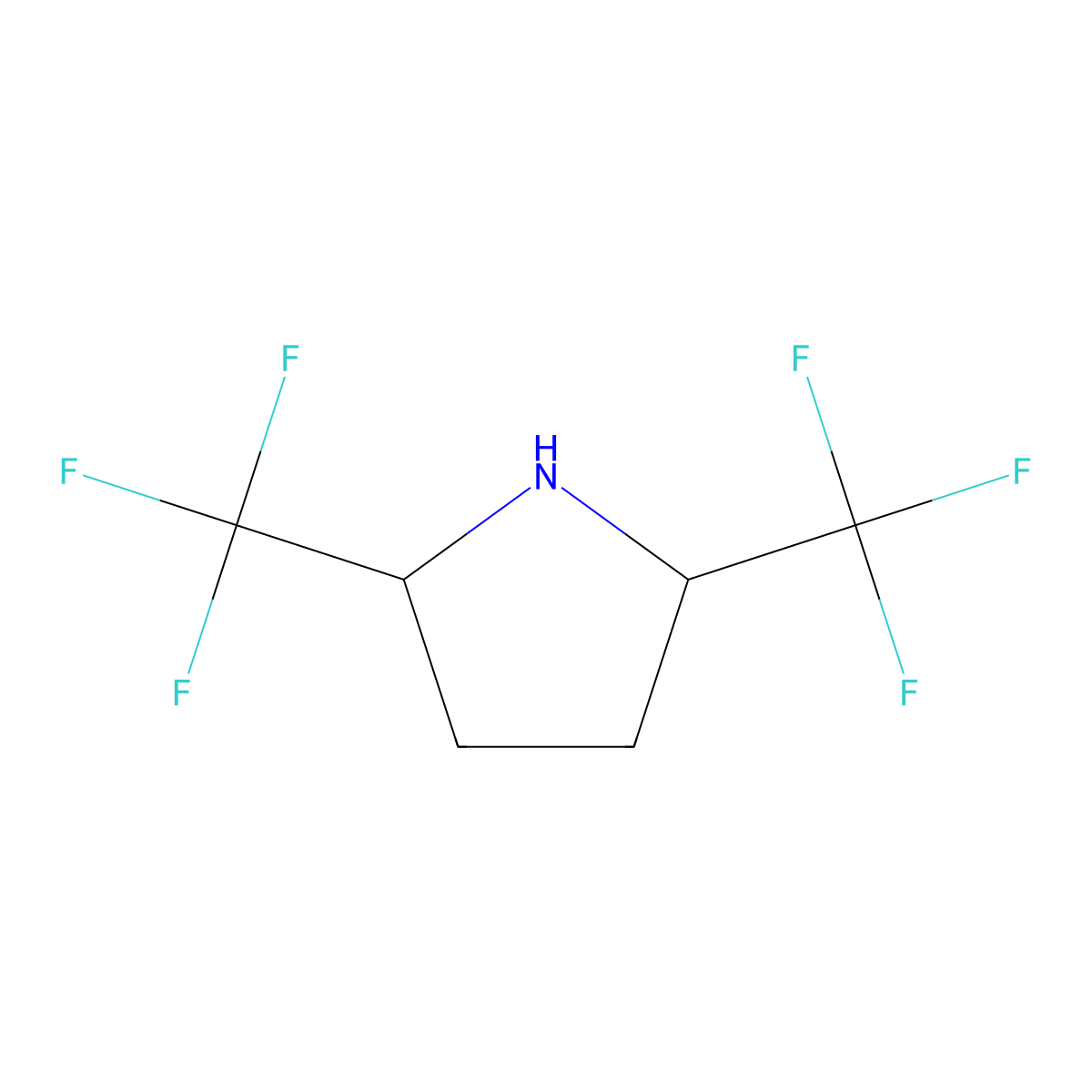 2,5-Bis(trifluoromethyl)pyrrolidine molecular structure, CAS 1240526-63-9