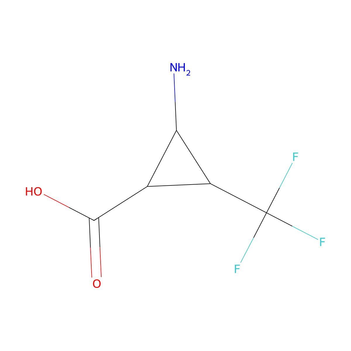 2-Amino-3-(trifluoromethyl)cyclopropane-1-carboxylic acid molecular structure, CAS 1240526-67-3