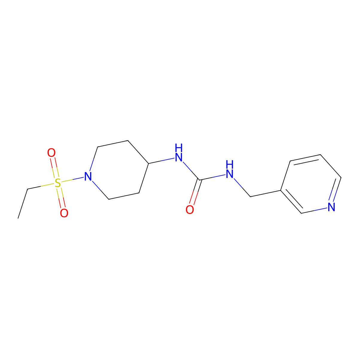 3-[1-(Ethanesulfonyl)piperidin-4-yl]-1-(pyridin-3-ylmethyl)urea molecular structure, CAS 1240526-69-5