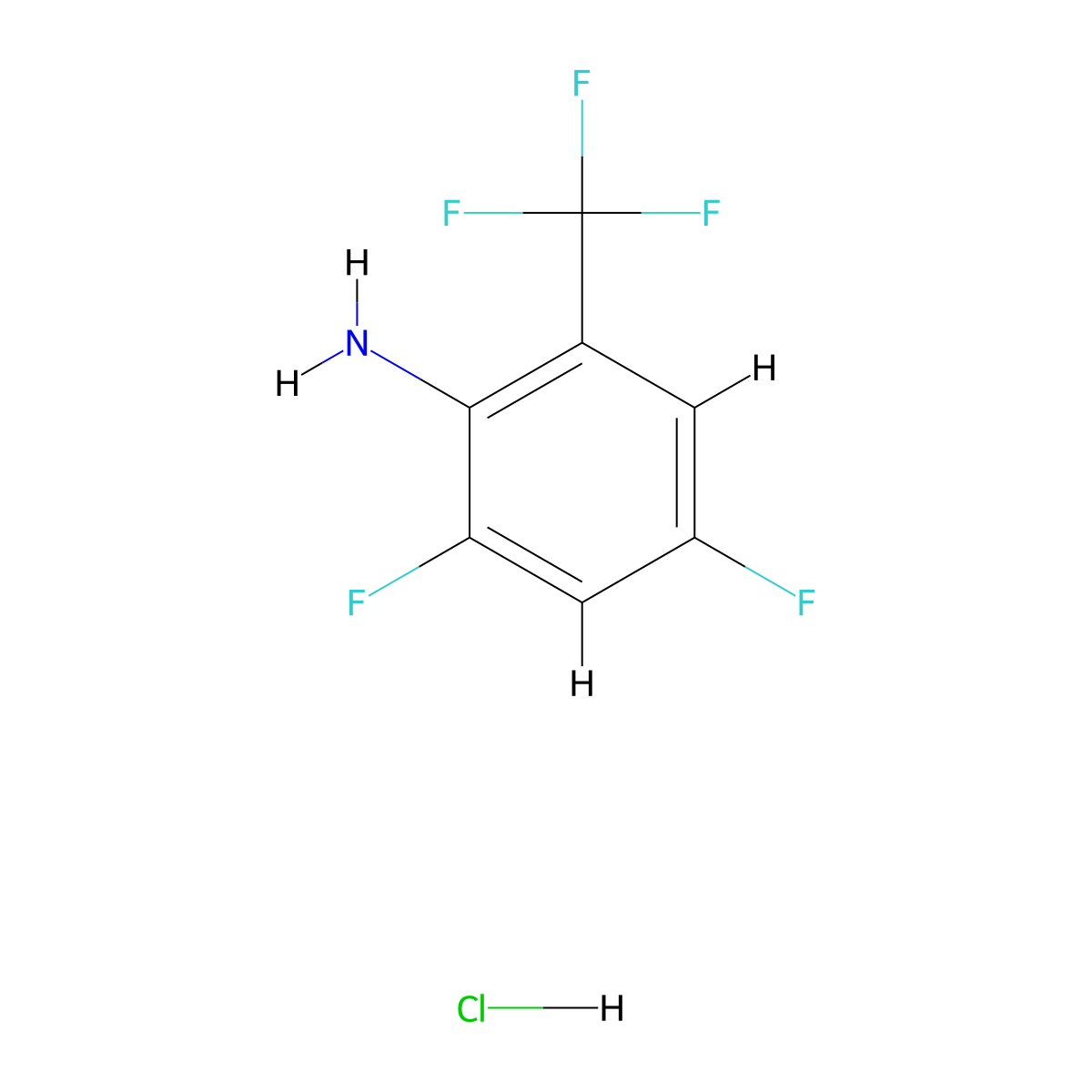 2,4-Difluoro-6-(trifluoromethyl)aniline hydrochloride molecular structure, CAS 1240526-71-9
