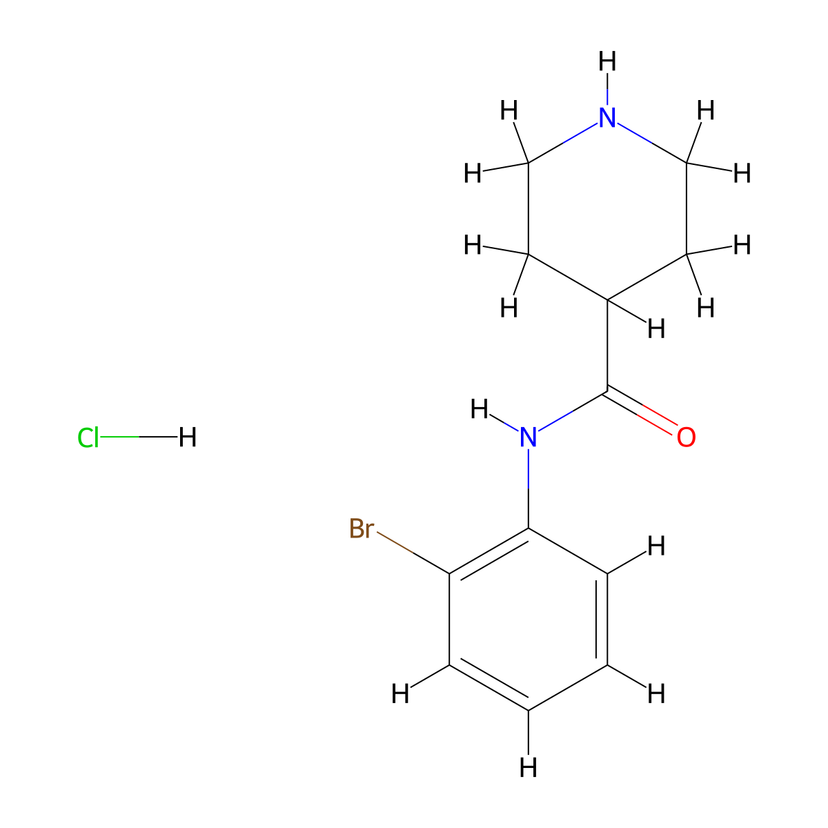 N-(2-bromophenyl)piperidine-4-carboxamide hydrochloride molecular structure, CAS 1240526-88-8