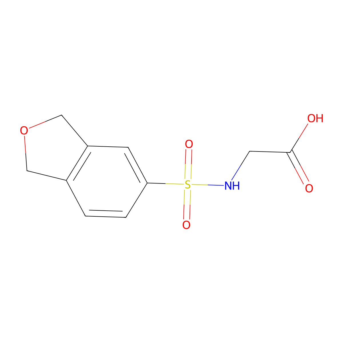 2-(1,3-Dihydro-2-benzofuran-5-sulfonamido)acetic acid molecular structure, CAS 1240527-08-5