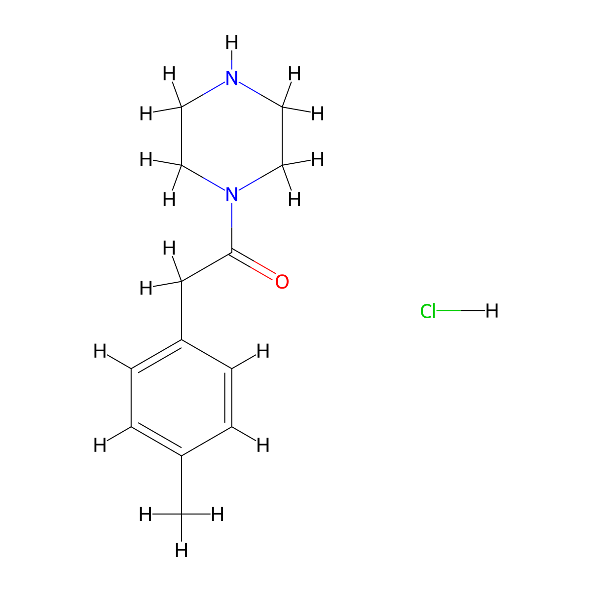2-(4-Methylphenyl)-1-(piperazin-1-yl)ethan-1-one hydrochloride molecular structure, CAS 1240527-10-9