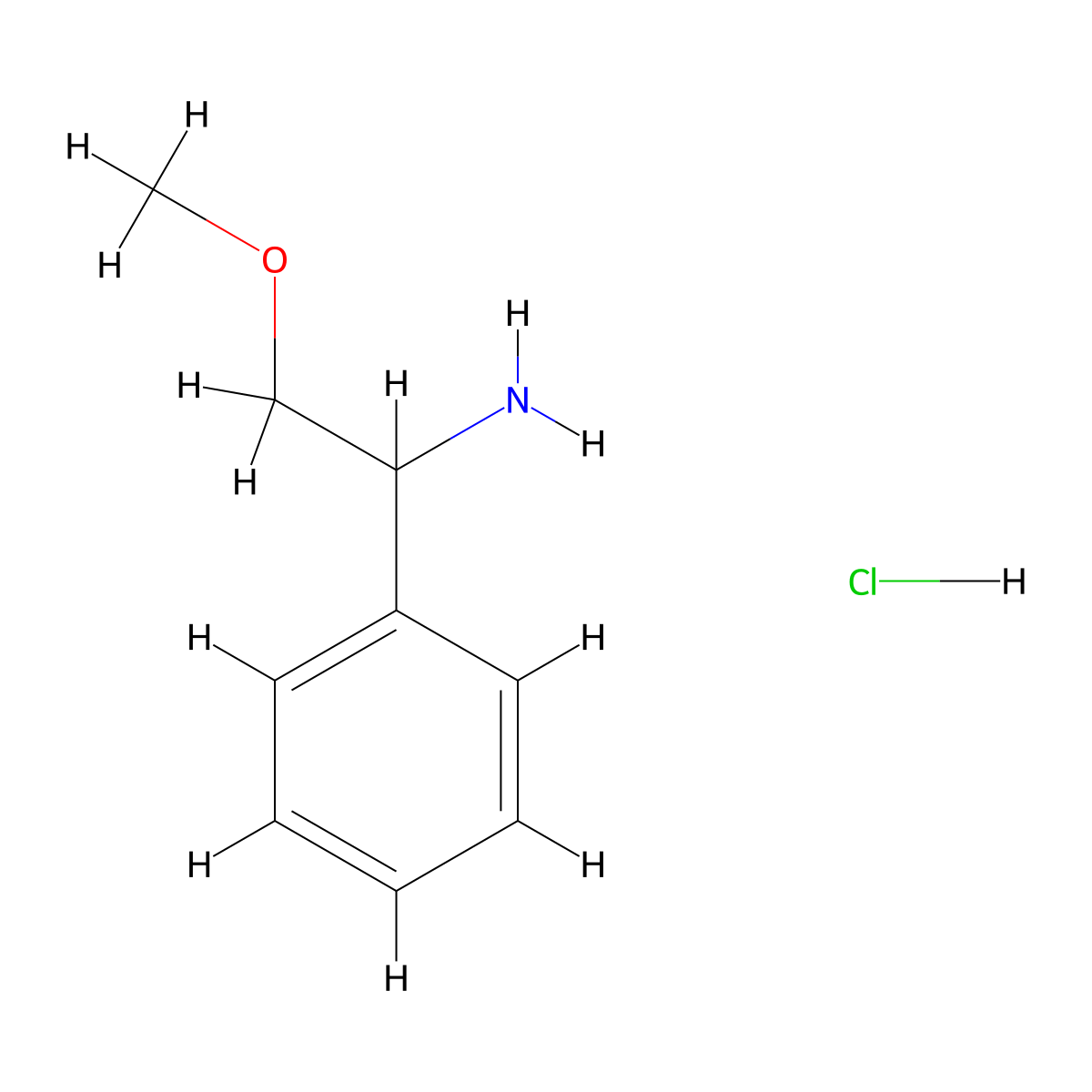 2-Methoxy-1-phenylethan-1-amine hydrochloride molecular structure, CAS 1240527-17-6