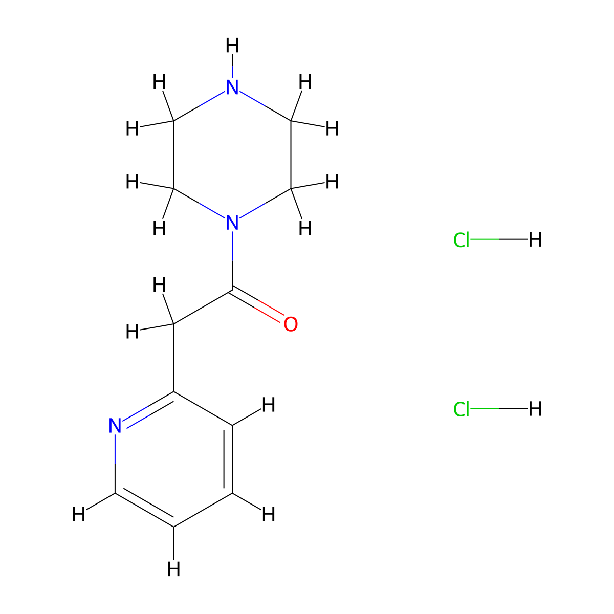 1-(Piperazin-1-yl)-2-(pyridin-2-yl)ethan-1-one dihydrochloride molecular structure, CAS 1240527-21-2