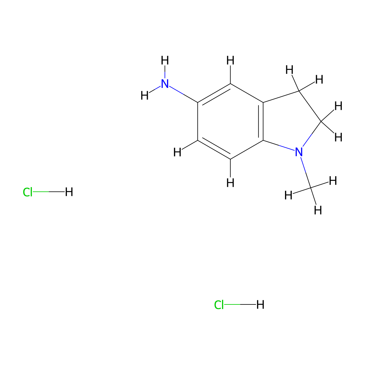 1-methyl-2,3-dihydro-1H-indol-5-amine dihydrochloride molecular structure, CAS 1240527-25-6