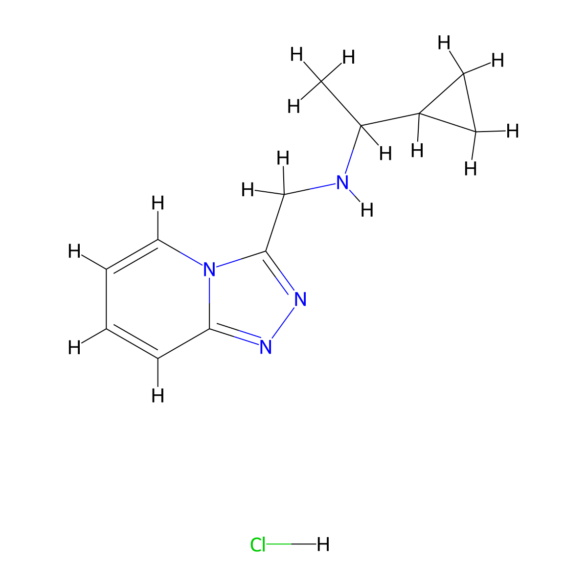(1-Cyclopropylethyl)({[1,2,4]triazolo[4,3-a]pyridin-3-ylmethyl})amine hydrochloride molecular structure, CAS 1240527-26-7