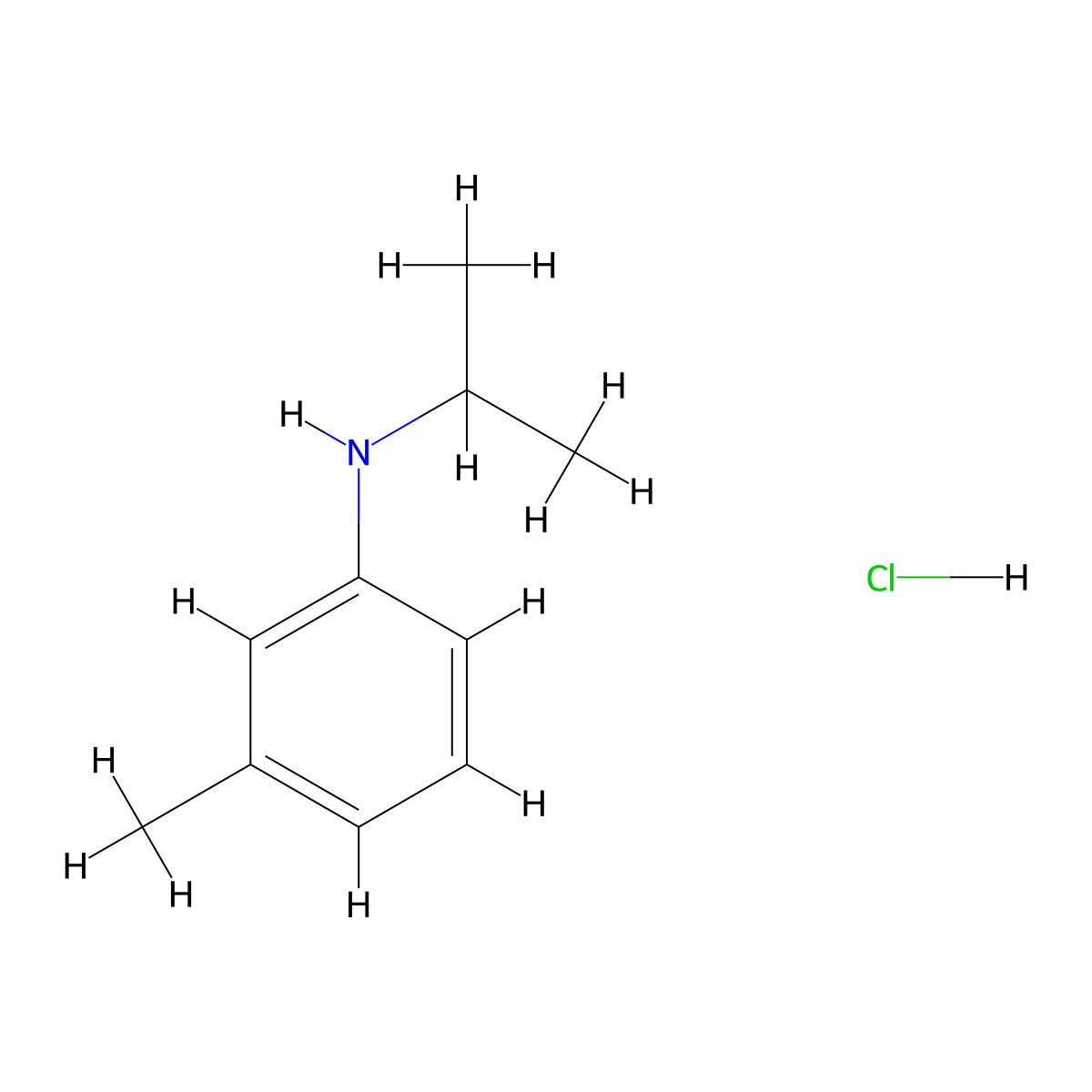 3-methyl-N-(propan-2-yl)aniline hydrochloride molecular structure, CAS 1240527-27-8