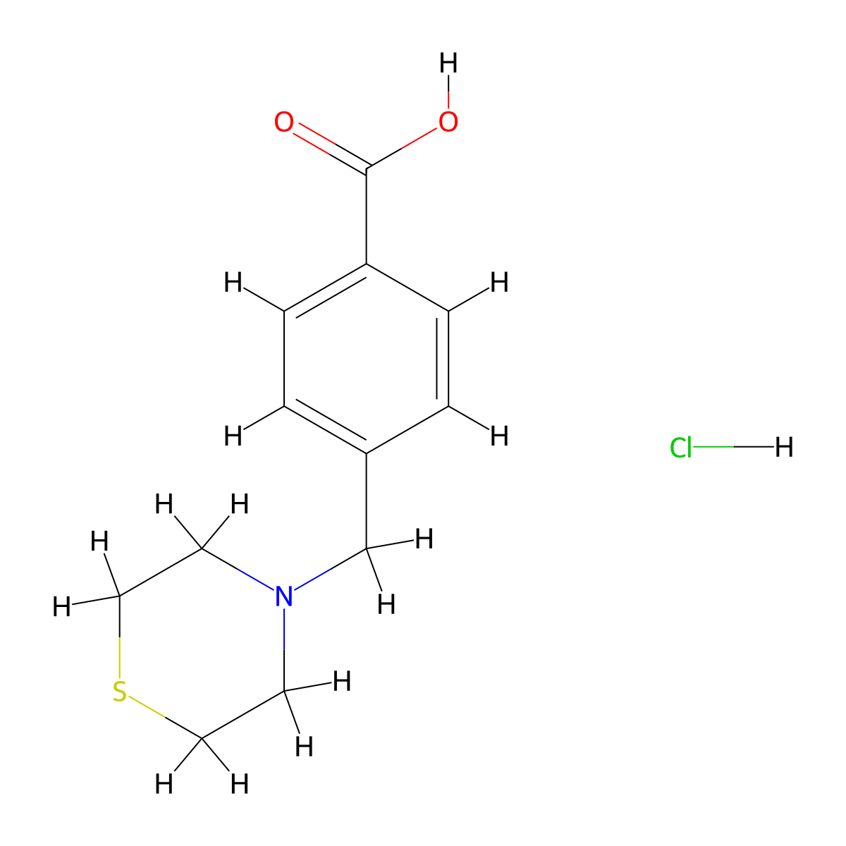 4-(Thiomorpholin-4-ylmethyl)benzoic acid hydrochloride molecular structure, CAS 1240527-28-9