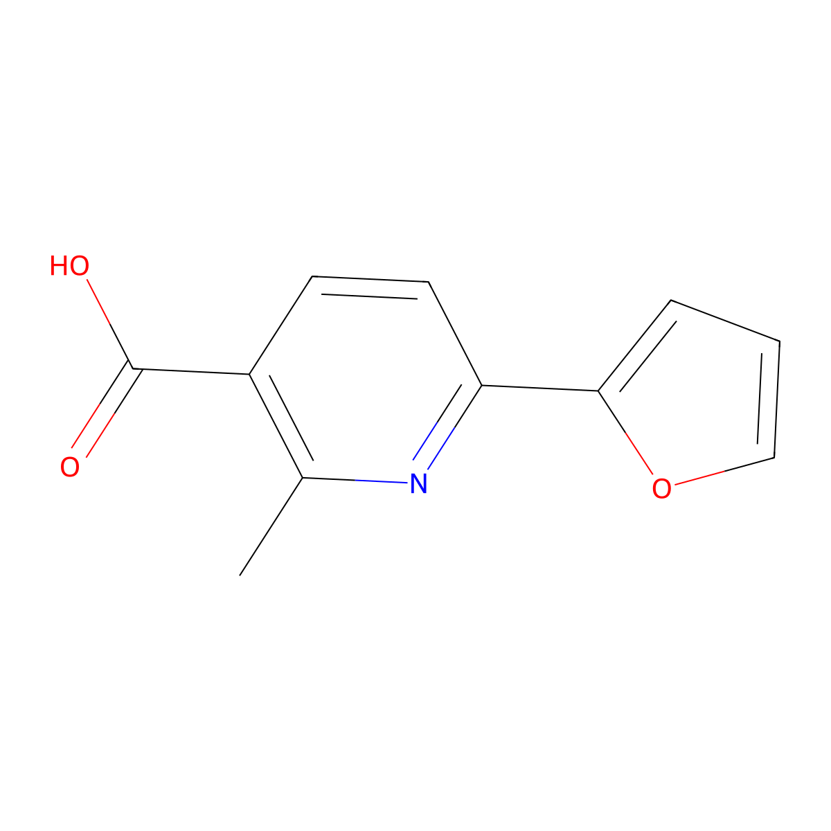 6-(Furan-2-yl)-2-methylpyridine-3-carboxylic acid molecular structure, CAS 1240527-31-4