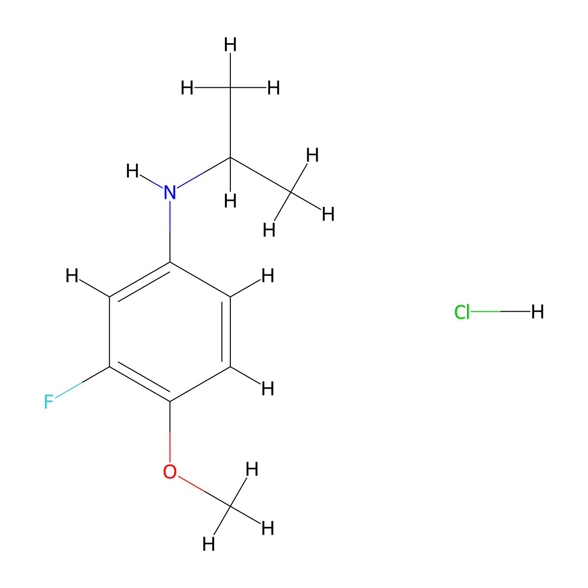 3-fluoro-4-methoxy-N-(propan-2-yl)aniline hydrochloride molecular structure, CAS 1240527-32-5