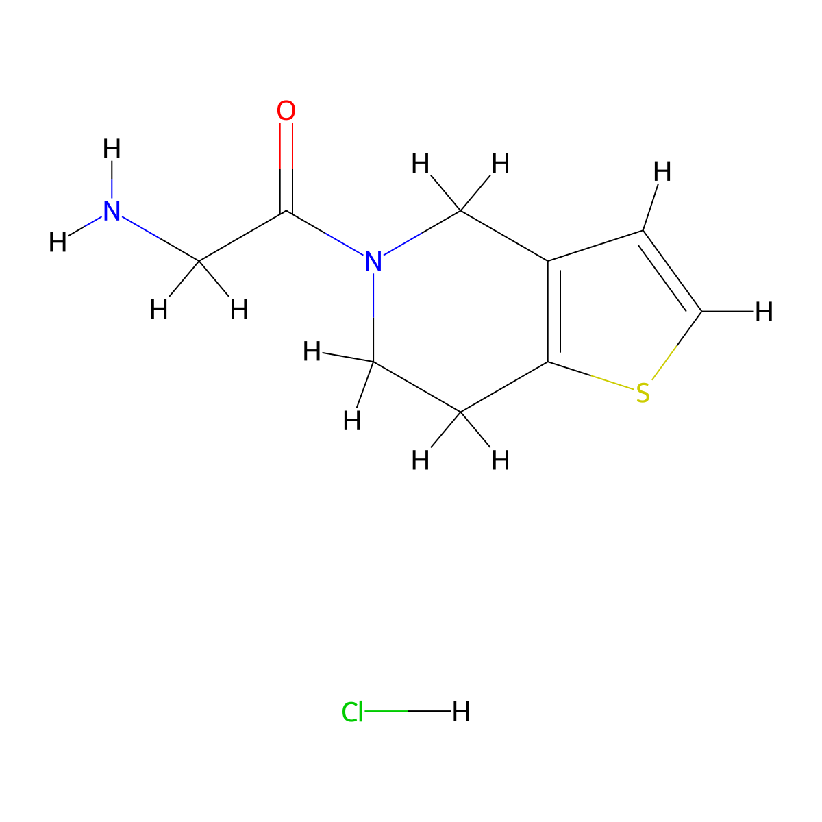 2-amino-1-{4H,5H,6H,7H-thieno[3,2-c]pyridin-5-yl}ethan-1-one hydrochloride molecular structure, CAS 1240527-34-7