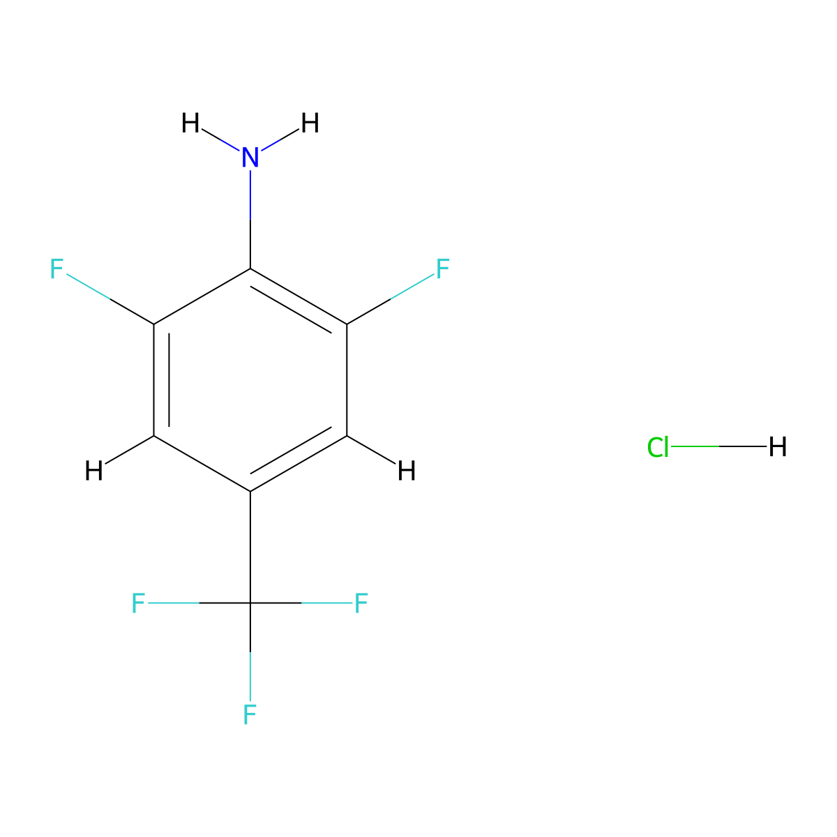 2,6-Difluoro-4-(trifluoromethyl)aniline hydrochloride molecular structure, CAS 1240527-35-8