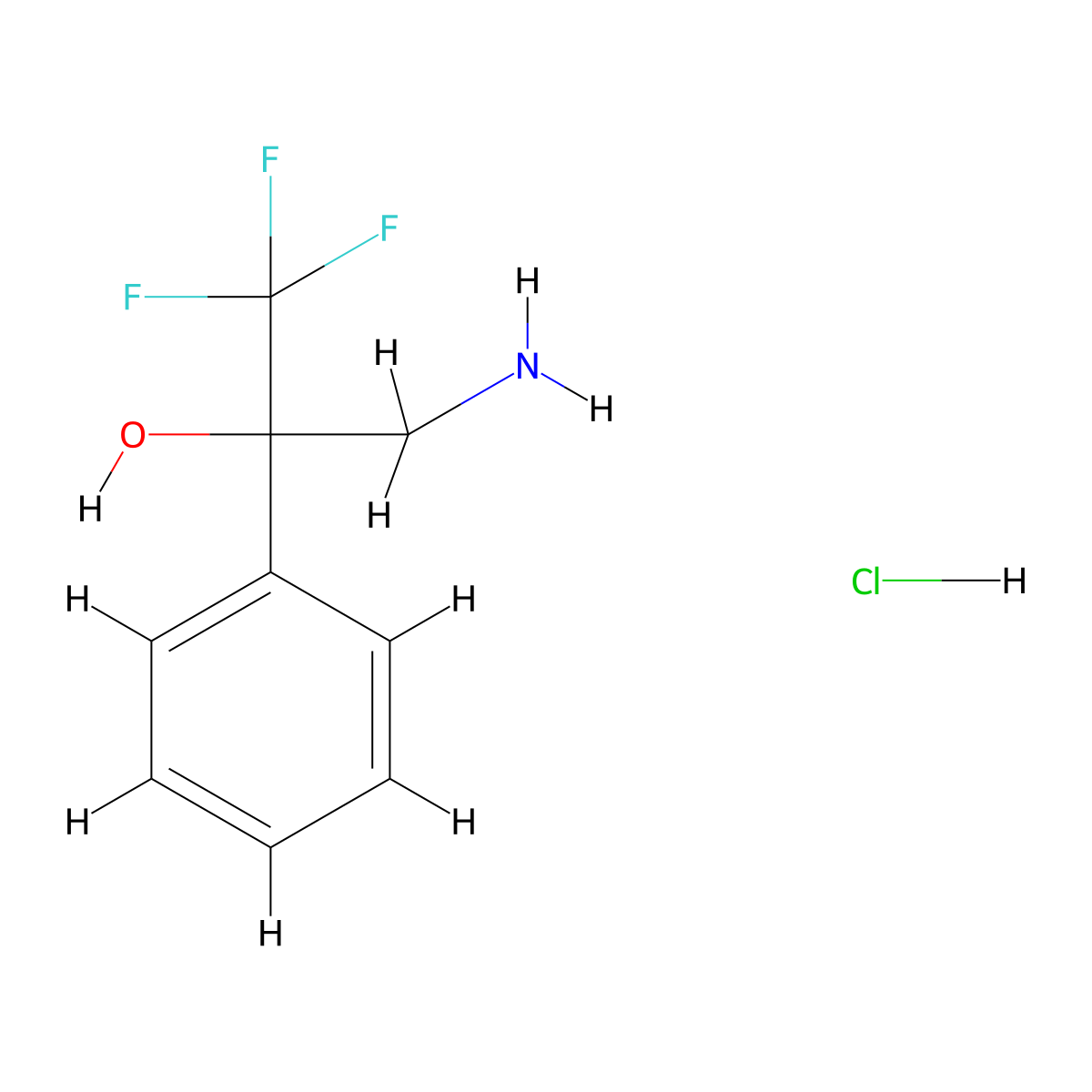 3-Amino-1,1,1-trifluoro-2-phenylpropan-2-ol hydrochloride molecular structure, CAS 1240527-39-2