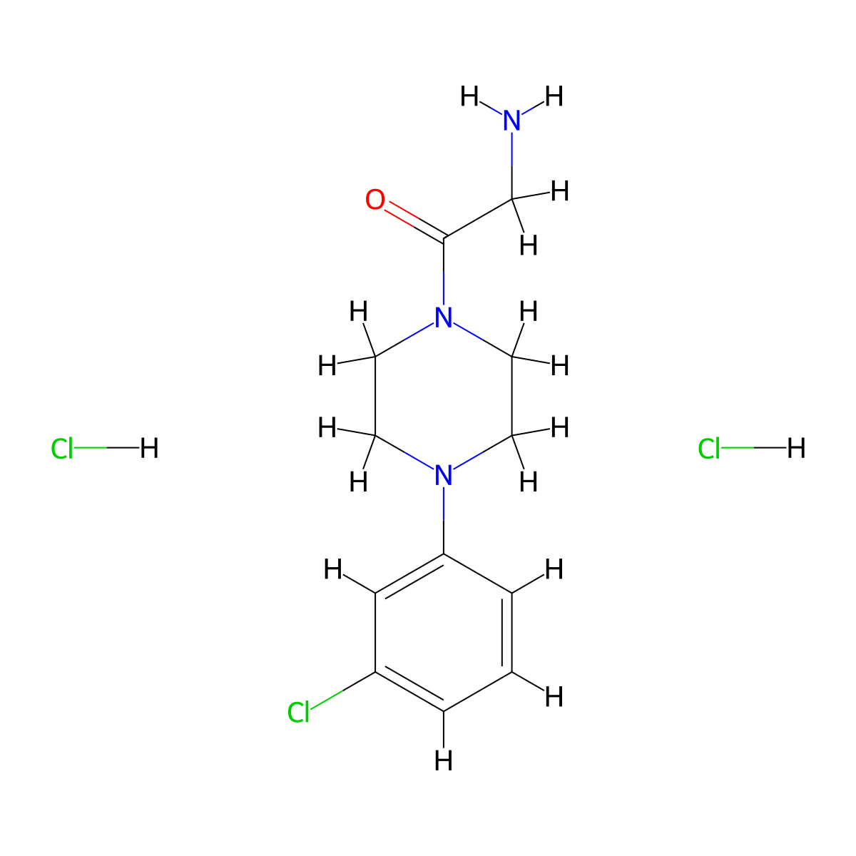 2-Amino-1-[4-(3-chlorophenyl)piperazin-1-yl]ethan-1-one dihydrochloride molecular structure, CAS 1240527-40-5