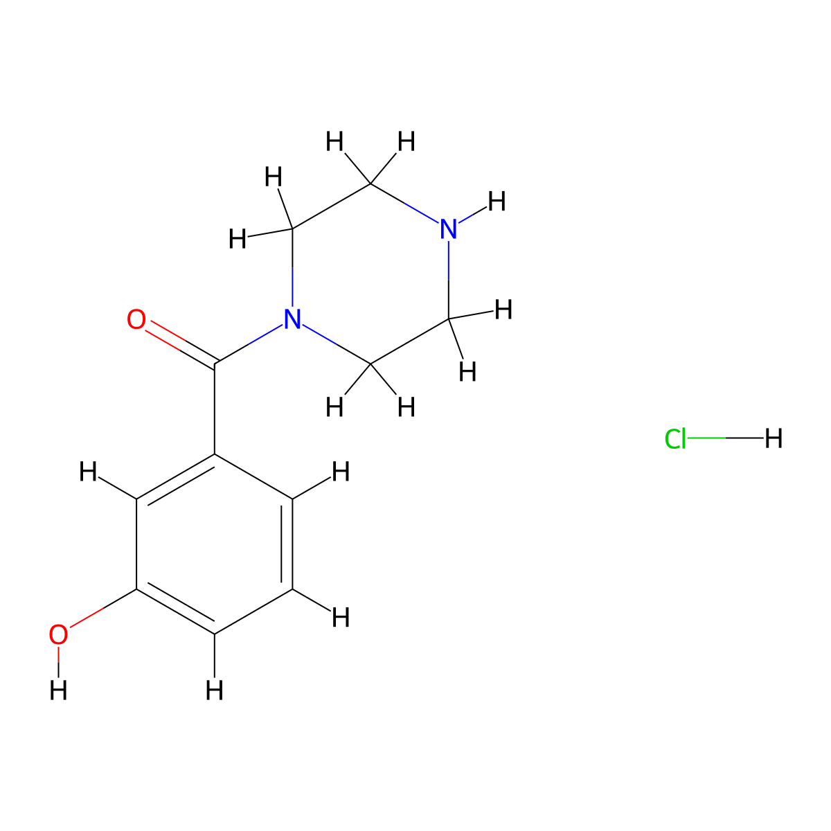 3-(Piperazine-1-carbonyl)phenol hydrochloride molecular structure, CAS 1240527-44-9