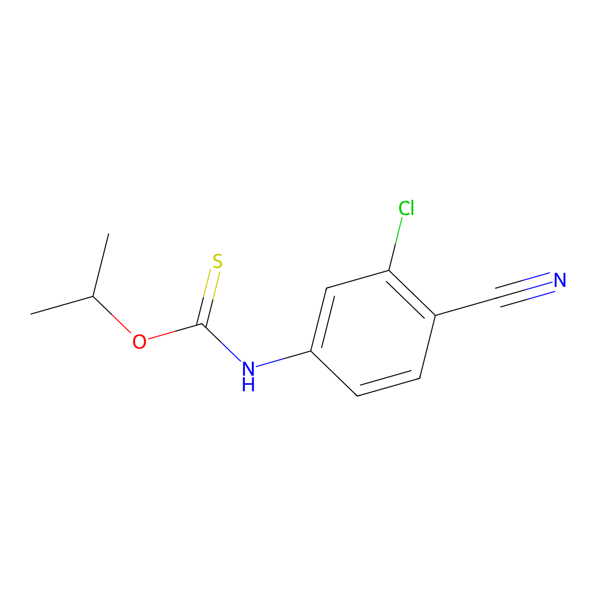 O-(1-Methylethyl) N-(3-chloro-4-cyanophenyl)carbamothioate molecular structure, CAS 1240527-46-1