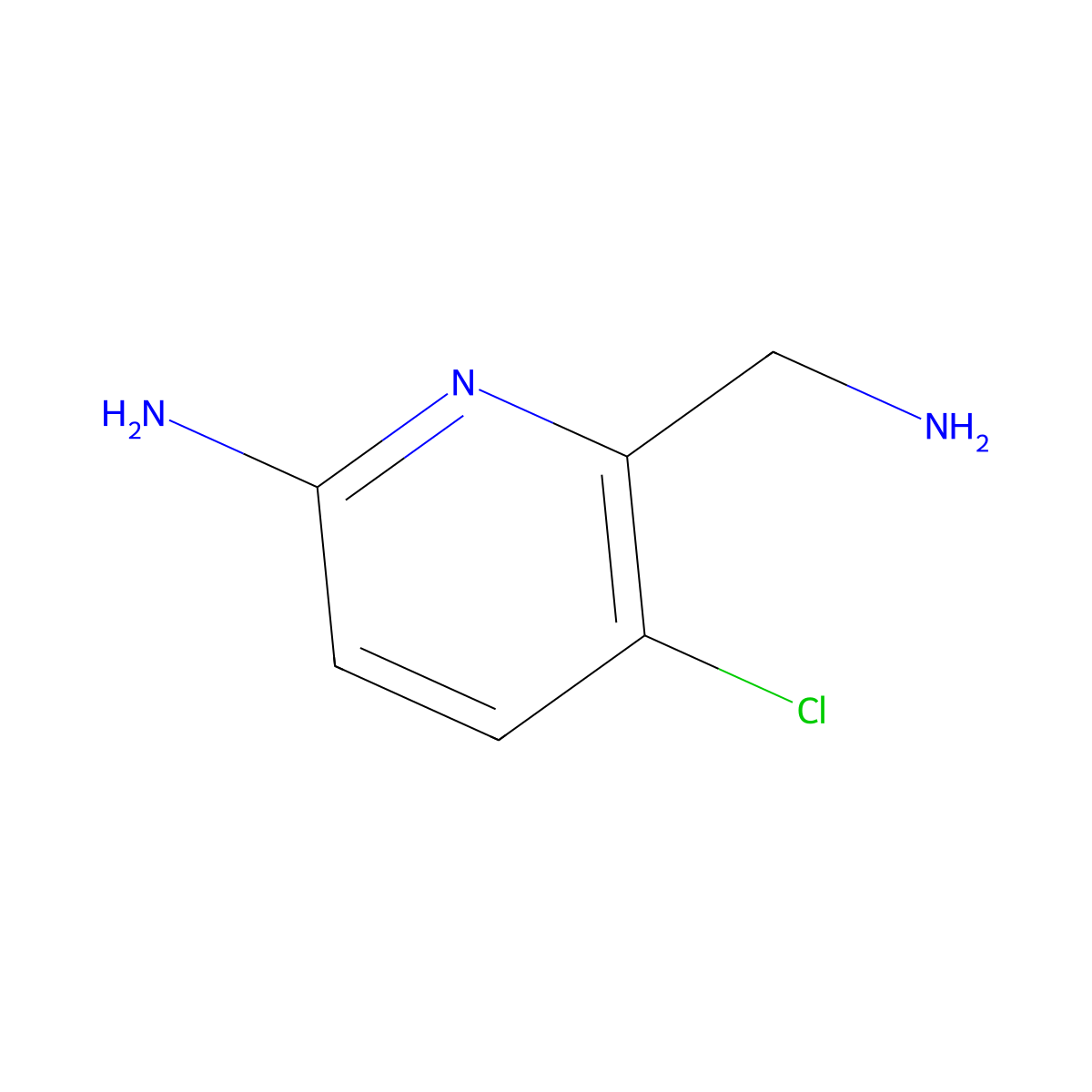 6-(Aminomethyl)-5-chloropyridin-2-amine molecular structure, CAS 1240527-47-2