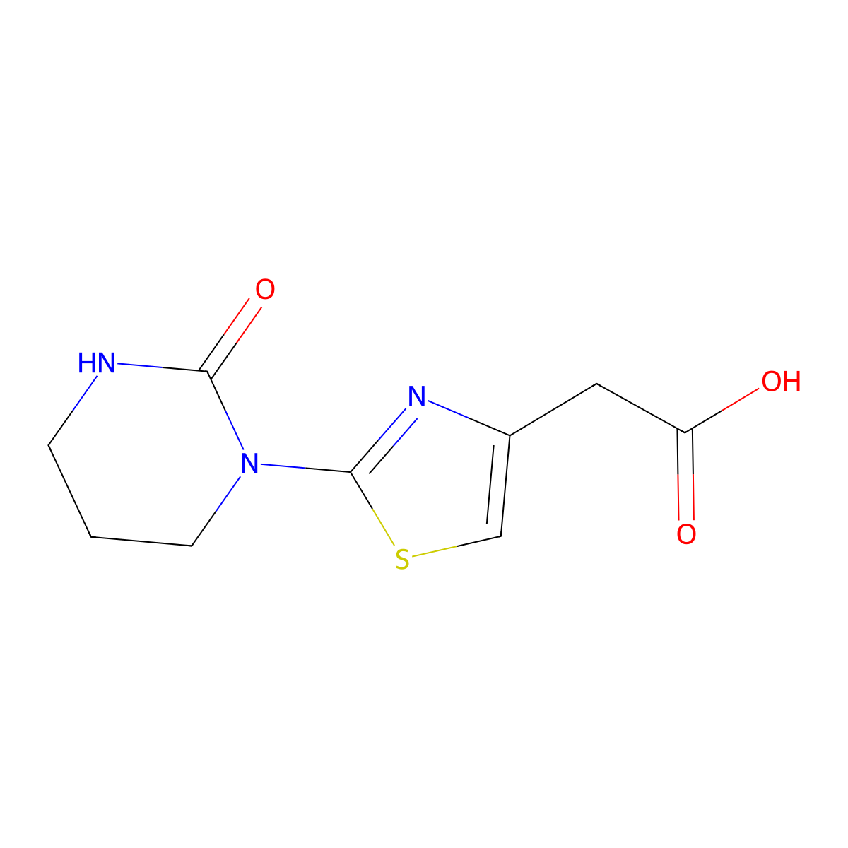2-[2-(2-Oxo-1,3-diazinan-1-yl)-1,3-thiazol-4-yl]acetic acid molecular structure, CAS 1240527-48-3