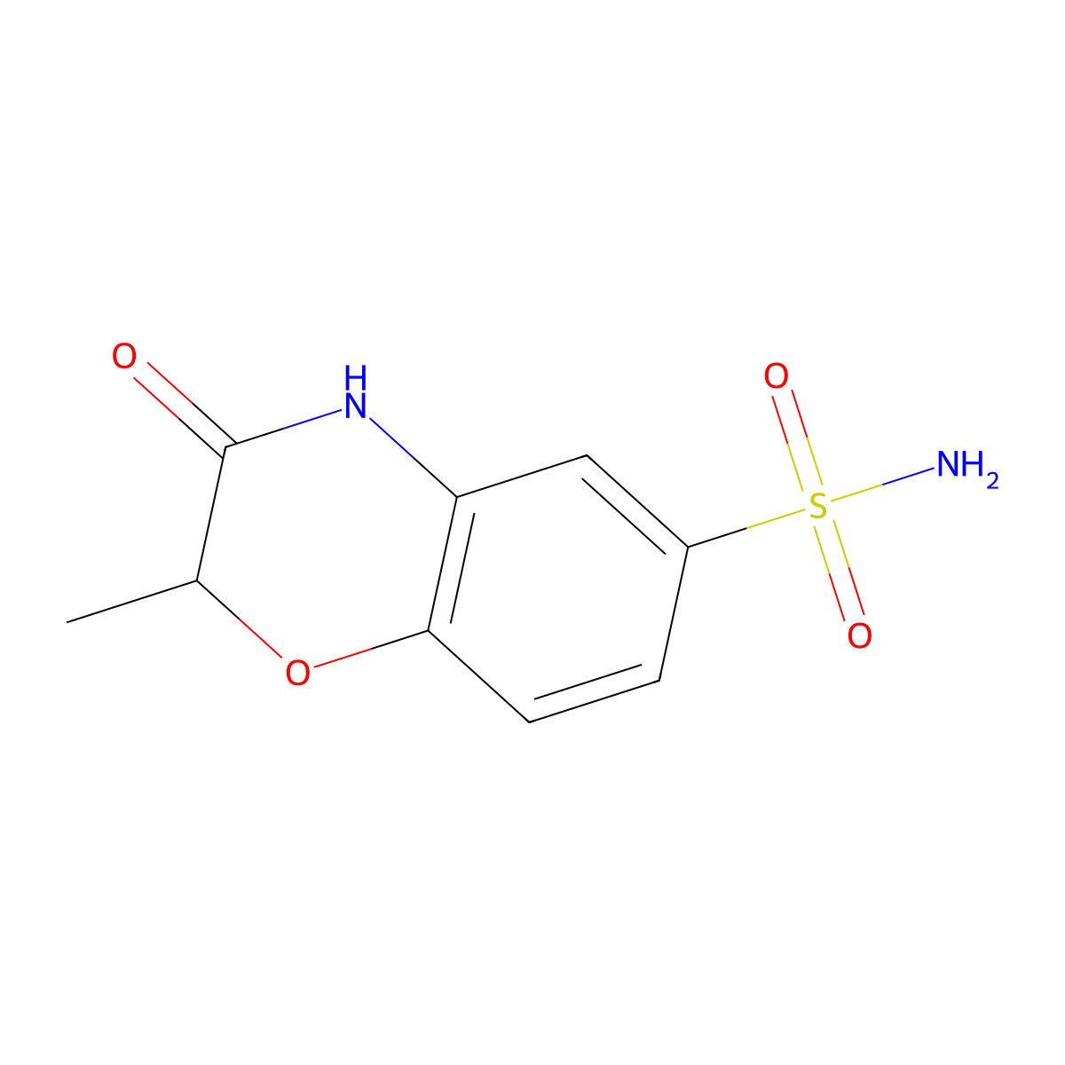 2-methyl-3-oxo-3,4-dihydro-2H-1,4-benzoxazine-6-sulfonamide molecular structure, CAS 1240527-49-4