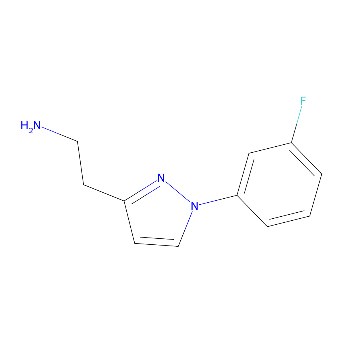 1-(3-Fluorophenyl)-1H-pyrazole-3-ethanamine molecular structure, CAS 1240527-51-8