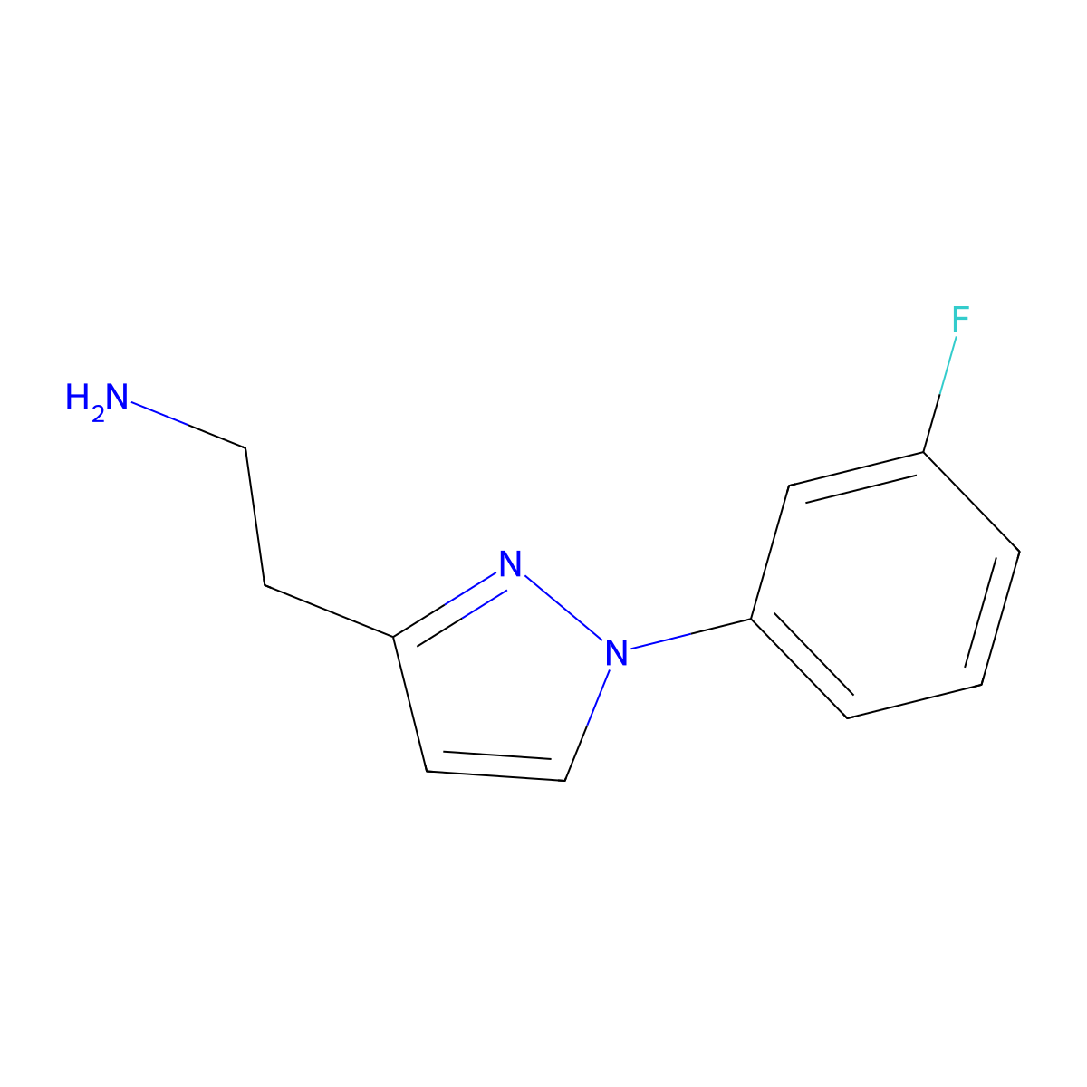 1-(3-Fluorophenyl)-1H-pyrazole-3-ethanamine molecular structure, CAS 1240527-51-8