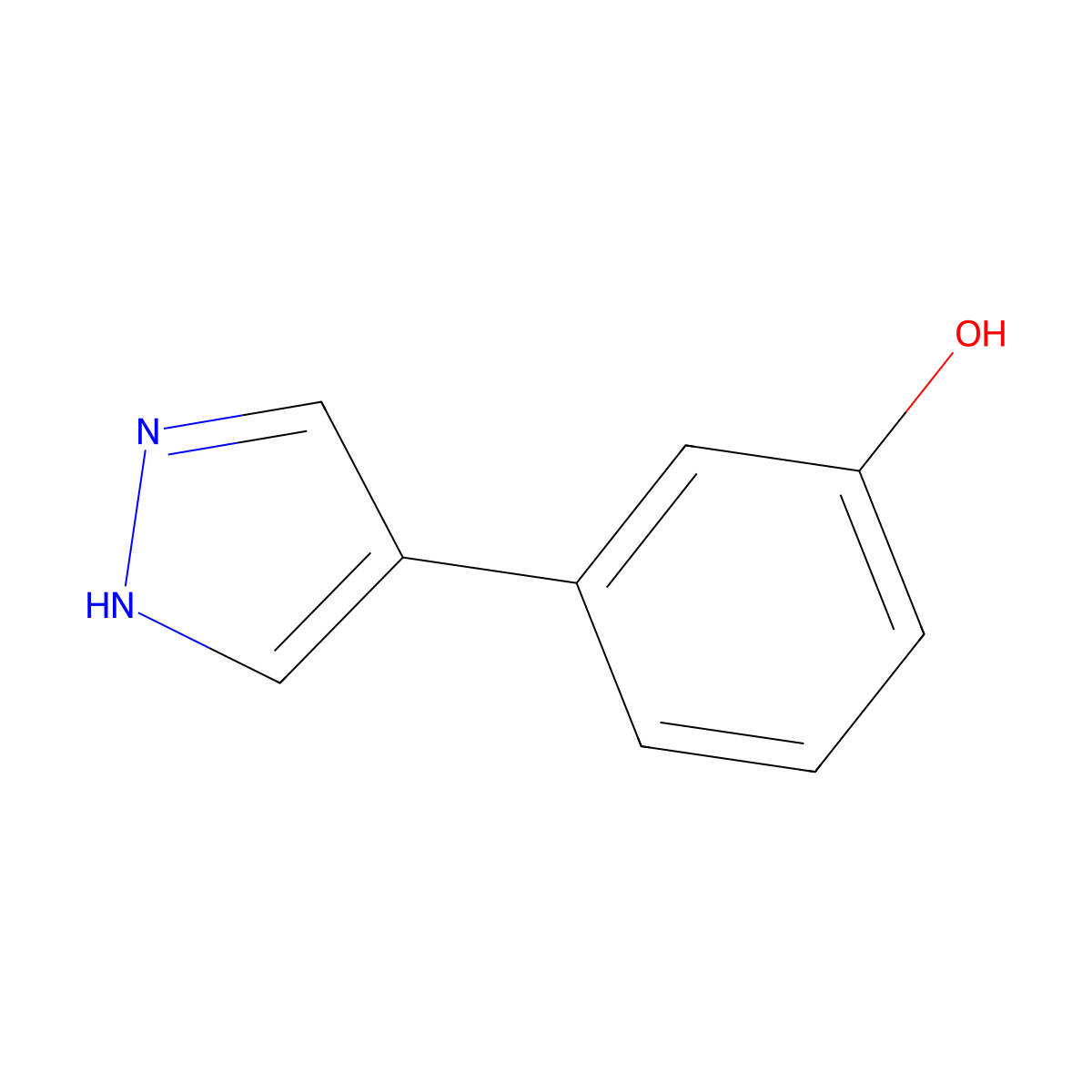 3-(1H-pyrazol-4-yl)phenol molecular structure, CAS 1240527-52-9