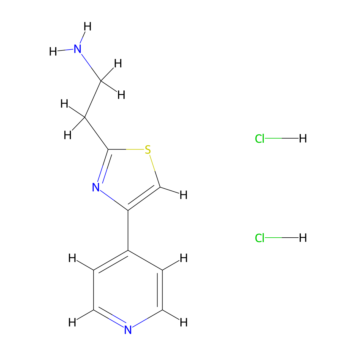 2-[4-(Pyridin-4-yl)-1,3-thiazol-2-yl]ethan-1-amine dihydrochloride molecular structure, CAS 1240527-54-1