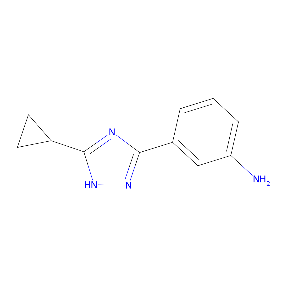 3-(3-Cyclopropyl-1H-1,2,4-triazol-5-yl)benzenamine molecular structure, CAS 1240527-58-5