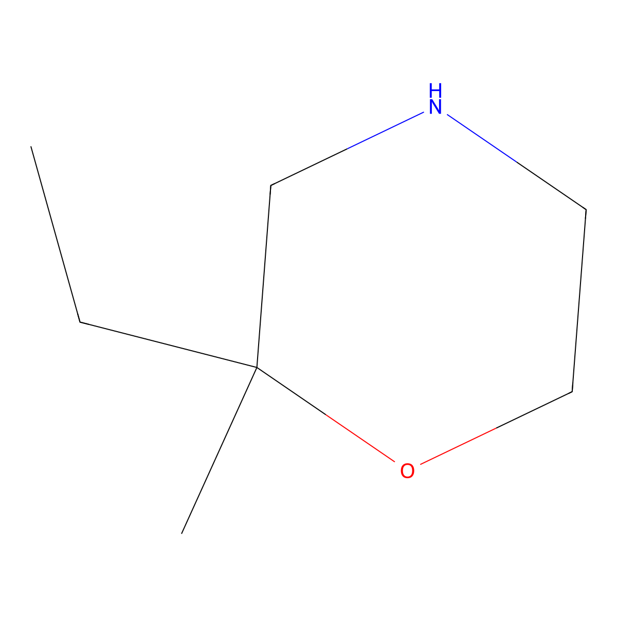 2-Ethyl-2-methylmorpholine molecular structure, CAS 1240527-64-3