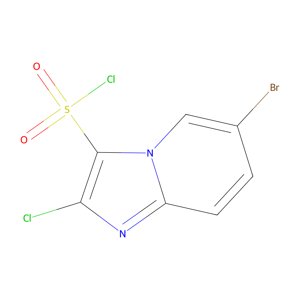6-Bromo-2-chloroimidazo(1,2-a)pyridine-3-sulfonyl chloride molecular structure, CAS 1240527-70-1