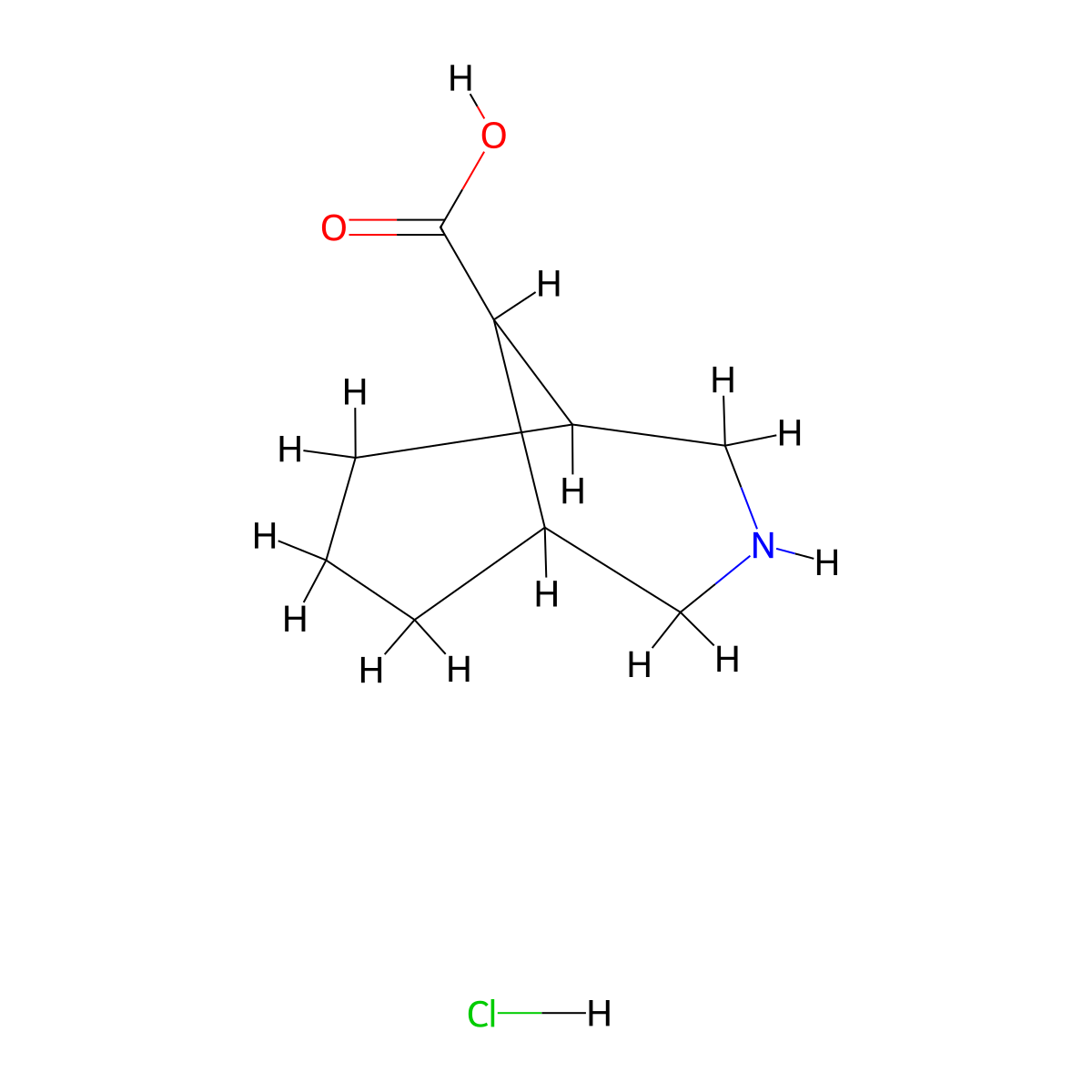 3-Azabicyclo[3.3.1]nonane-9-carboxylic acid hydrochloride molecular structure, CAS 1240527-74-5