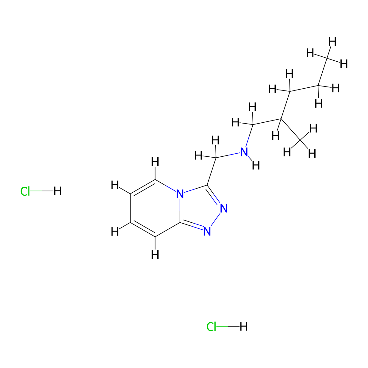 (2-Methylpentyl)({[1,2,4]triazolo[4,3-a]pyridin-3-ylmethyl})amine dihydrochloride molecular structure, CAS 1240527-76-7