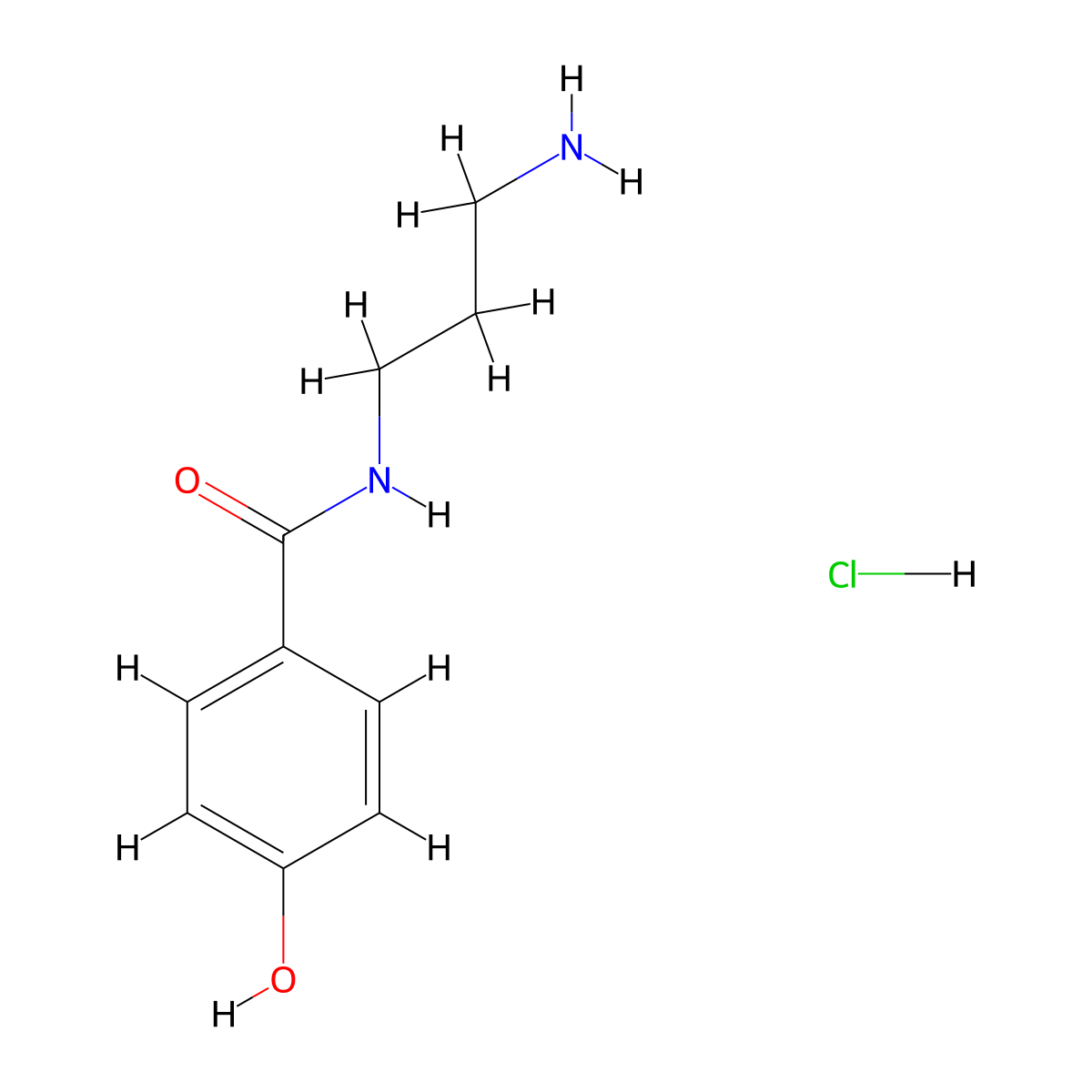N-(3-aminopropyl)-4-hydroxybenzamide hydrochloride molecular structure, CAS 1240527-77-8